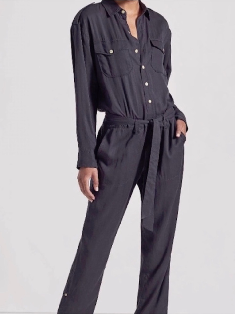 CURRENT/ELLIOTT Kaya Coverall Jumpsuit in Washed Black